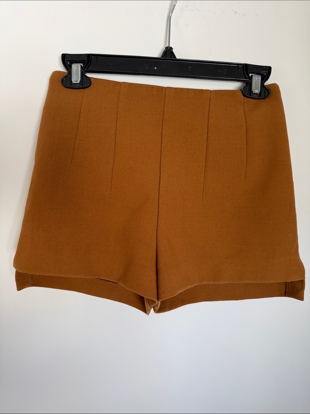 H&M High-Waist Caramel Brown Tailored Shorts